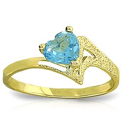 ALARRI 0.95 Carat 14K Solid Gold Ring Natural Blue Topaz