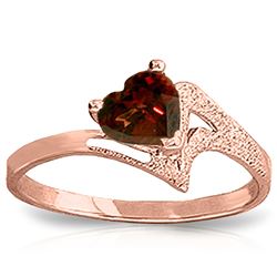 ALARRI 0.9 Carat 14K Solid Rose Gold Ring Natural Garnet