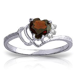 ALARRI 0.97 Carat 14K Solid White Gold Ring Natural Diamond Garnet