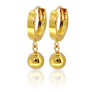 ALARRI 14K Solid Gold Hoop Earrings Ball Dangling