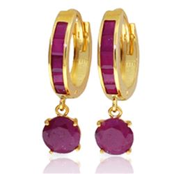 ALARRI 3.3 Carat 14K Solid Gold Huggie Earrings Natural Ruby