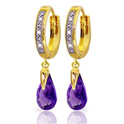 ALARRI 2.53 Carat 14K Solid Gold Marseille Amethyst Diamond Earrings