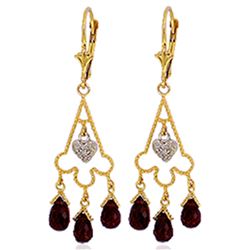 ALARRI 6.33 Carat 14K Solid Gold Chandelier Diamond Earrings Garnet