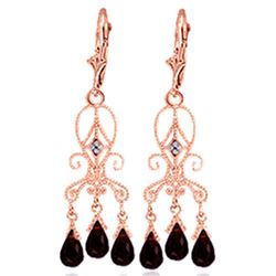 ALARRI 6.31 Carat 14K Solid Rose Gold Garnet Chandelier Drops