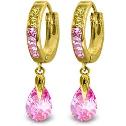 ALARRI 5.68 CTW 14K Solid Gold Pink Act Cubic Zirconia Earrings