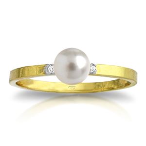 ALARRI 1.02 Carat 14K Solid Gold Ring Diamond Pearl