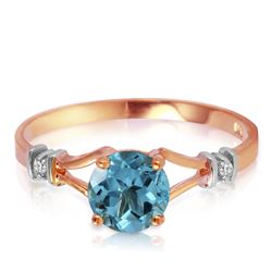 ALARRI 1.02 Carat 14K Solid Rose Gold Cathy Blue Topaz Diamond Ring