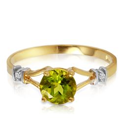 ALARRI 0.87 Carat 14K Solid Gold Love Requiem Peridot Diamond Ring