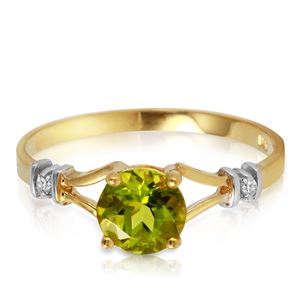 ALARRI 0.87 Carat 14K Solid Gold Love Requiem Peridot Diamond Ring