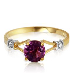 ALARRI 0.92 Carat 14K Solid Gold Kept Secrets Amethyst Diamond Ring