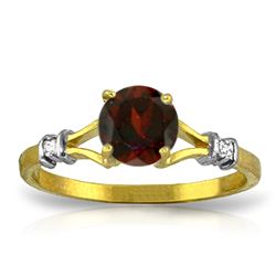 ALARRI 1.07 CTW 14K Solid Gold Garnet Rules Garnet Diamond Ring