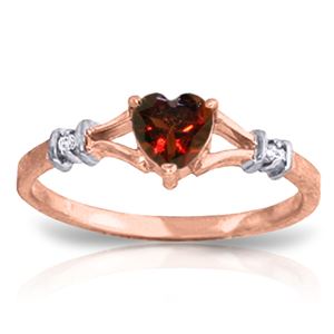 ALARRI 0.47 Carat 14K Solid Rose Gold Rings Natural Diamond Garnet