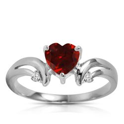 ALARRI 1.26 Carat 14K Solid White Gold Ring Diamond Garnet