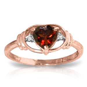 ALARRI 0.96 CTW 14K Solid Rose Gold Glory Garnet Diamond Ring