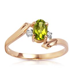 ALARRI 0.46 CTW 14K Solid Rose Gold Rings Natural Diamond Peridot