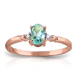 ALARRI 0.46 Carat 14K Solid Rose Gold Young Love Blue Topaz Ring