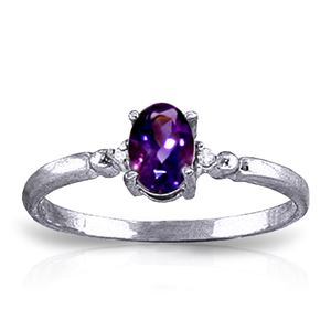 ALARRI 0.46 Carat 14K Solid White Gold That Avails Much Amethyst Diamond Ring