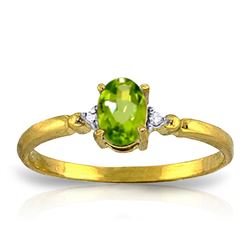 ALARRI 0.46 CTW 14K Solid Gold My Better Half Peridot Diamond Ring