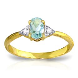 ALARRI 0.46 CTW 14K Solid Gold Being In Love Aquamarine Diamond Ring