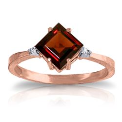 ALARRI 1.77 CTW 14K Solid Rose Gold Espirit Garnet Diamond Ring