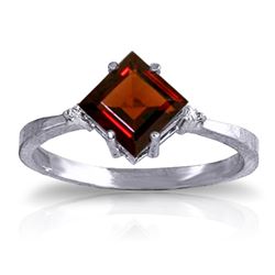 ALARRI 1.77 CTW 14K Solid White Gold Simlify And Enjoy Garnet Diamond Ring