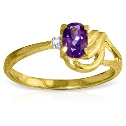 ALARRI 0.46 Carat 14K Solid Gold Ring Diamond Amethyst