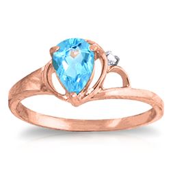 ALARRI 0.66 Carat 14K Solid Rose Gold Victoria Blue Topaz Diamond Ring