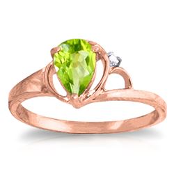 ALARRI 0.66 Carat 14K Solid Rose Gold Victoria Peridot Diamond Ring
