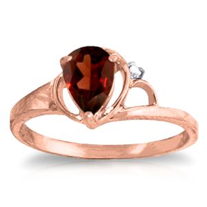 ALARRI 0.66 Carat 14K Solid Rose Gold Victoria Garnet Diamond Ring