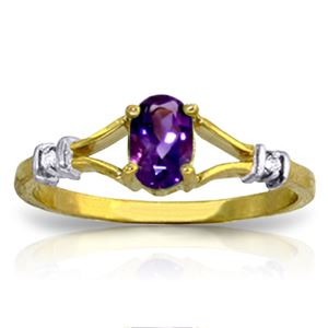 ALARRI 0.46 CTW 14K Solid Gold Love Not Hazardous Amethyst Diamond Ring