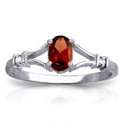 ALARRI 0.46 CTW 14K Solid White Gold Family Is Forever Garnet Diamond Ring