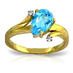 ALARRI 1.51 Carat 14K Solid Gold Take My Hand Blue Topaz Diamond Ring