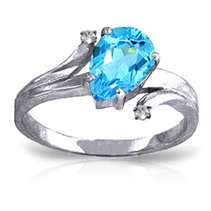 ALARRI 1.51 CTW 14K Solid White Gold Only Hold You Blue Topaz Diamond Ring