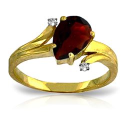 ALARRI 1.51 Carat 14K Solid Gold Soul Searching Garnet Diamond Ring