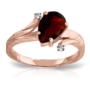 ALARRI 1.51 CTW 14K Solid Rose Gold Lovelight Garnet Diamond Ring