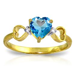 ALARRI 0.96 Carat 14K Solid Gold Light Of Mine Blue Topaz Diamond Ring