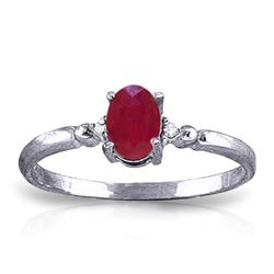 ALARRI 0.51 Carat 14K Solid White Gold Ring Natural Diamond Ruby