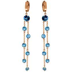 ALARRI 14K Solid Rose Gold Chandelier Earrings w/ Blue Topaz