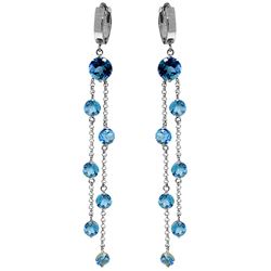 ALARRI 9.02 CTW 14K Solid White Gold Chandelier Earrings Blue Topaz