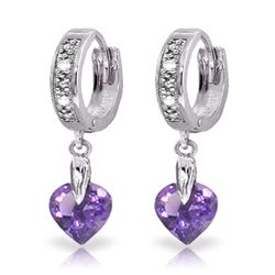 ALARRI 1.77 Carat 14K Solid White Gold Xanadu Amethyst Diamond Earrings