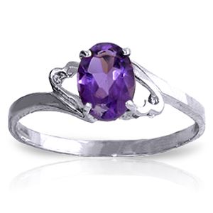 ALARRI 0.65 Carat 14K Solid White Gold Success By Degrees Amethyst Ring