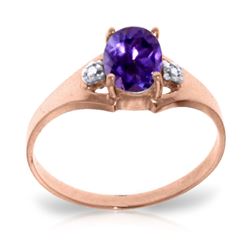 ALARRI 0.76 Carat 14K Solid Rose Gold Brilliance Amethyst Diamond Ring