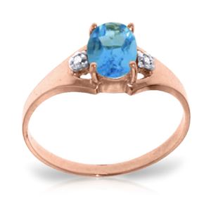 ALARRI 0.76 Carat 14K Solid Rose Gold Brilliance Blue Topaz Diamond Ring
