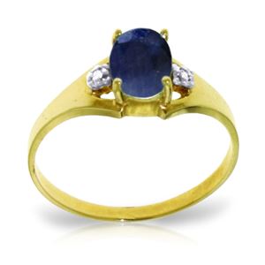 ALARRI 1.26 Carat 14K Solid Gold Ring Natural Diamond Sapphire