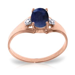 ALARRI 1.26 Carat 14K Solid Rose Gold Ring Natural Diamond Sapphire
