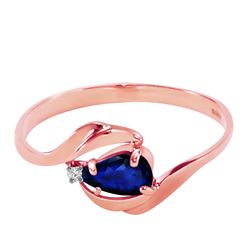 ALARRI 0.51 Carat 14K Solid Rose Gold Waves Sapphire Diamond Ring