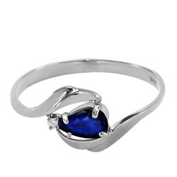 ALARRI 0.51 CTW 14K Solid White Gold Shower Music Sapphire Diamond Ring