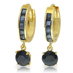 ALARRI 3.3 Carat 14K Solid Gold Huggie Earrings Natural Sapphire