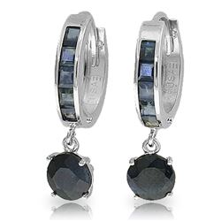 ALARRI 3.3 CTW 14K Solid White Gold Huggie Earrings Natural Sapphire