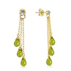 ALARRI 10.53 Carat 14K Solid Gold Chandelier Earrings Diamond Peridot